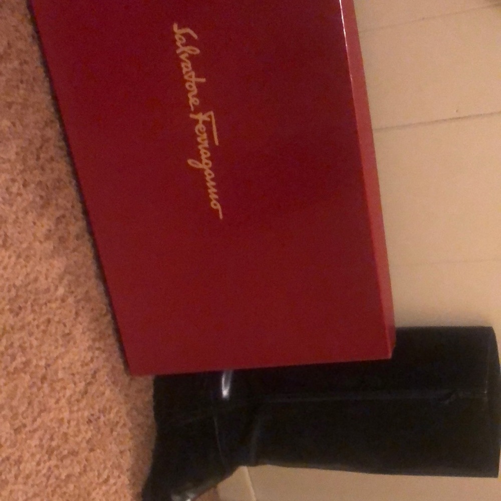 Salvatore Ferragamo black calf boots